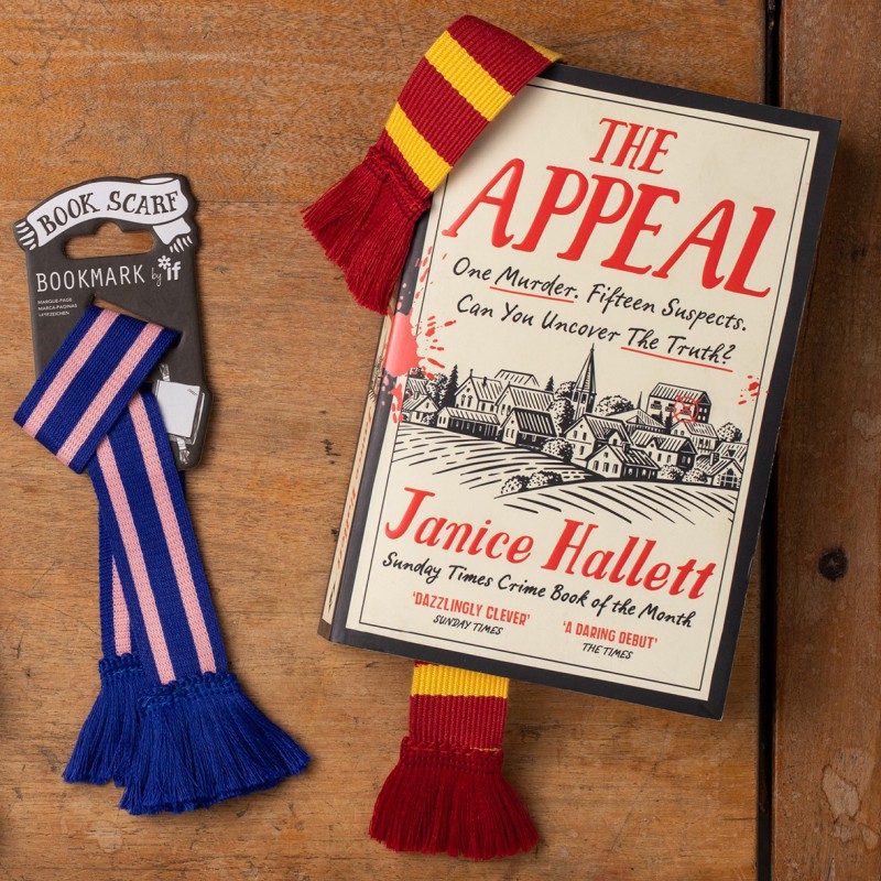 Book Scarf Bookmark - Navy & Yellow (set van 3)