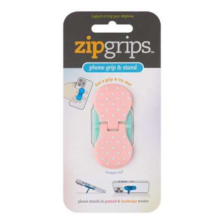 ZipGrips  - White Dots on Pink