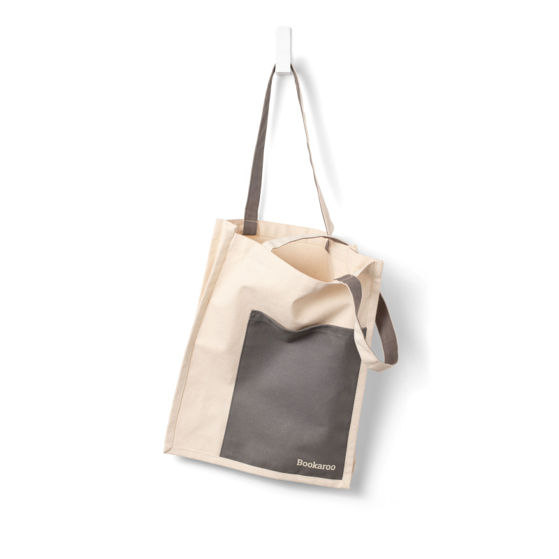 Bookaroo Tote Bag -  Charcoal & Cream