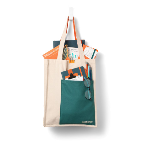 Bookaroo Tote Bag - Teal & Orange