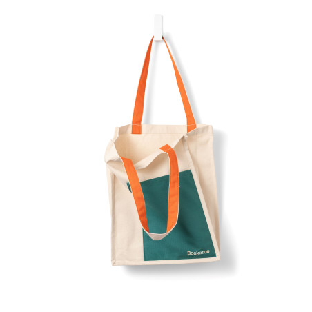 Bookaroo Tote Bag - Teal & Orange