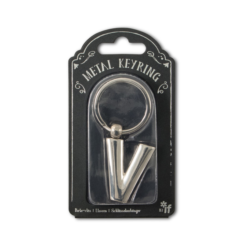 Silver Letter Keyring - V (set van 3)