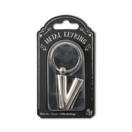 Silver Letter Keyring - V (set van 3)