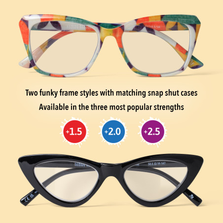 Peggy's Baking Glasses - Pattern (+2.5) (set van 3)