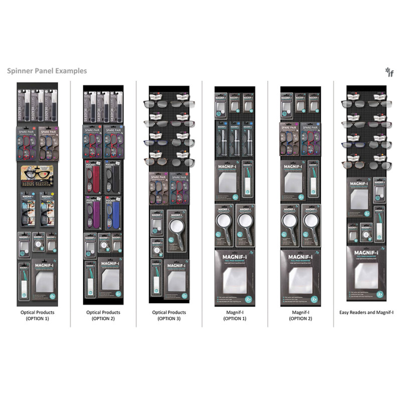 Display | Vloerdisplay by IF (smal - 4 panelen, 120 haken)