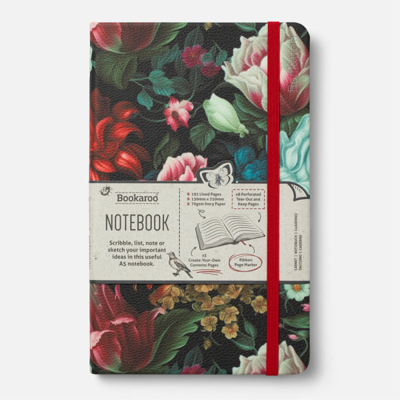 Bookaroo A5 notebook - Dark Floral