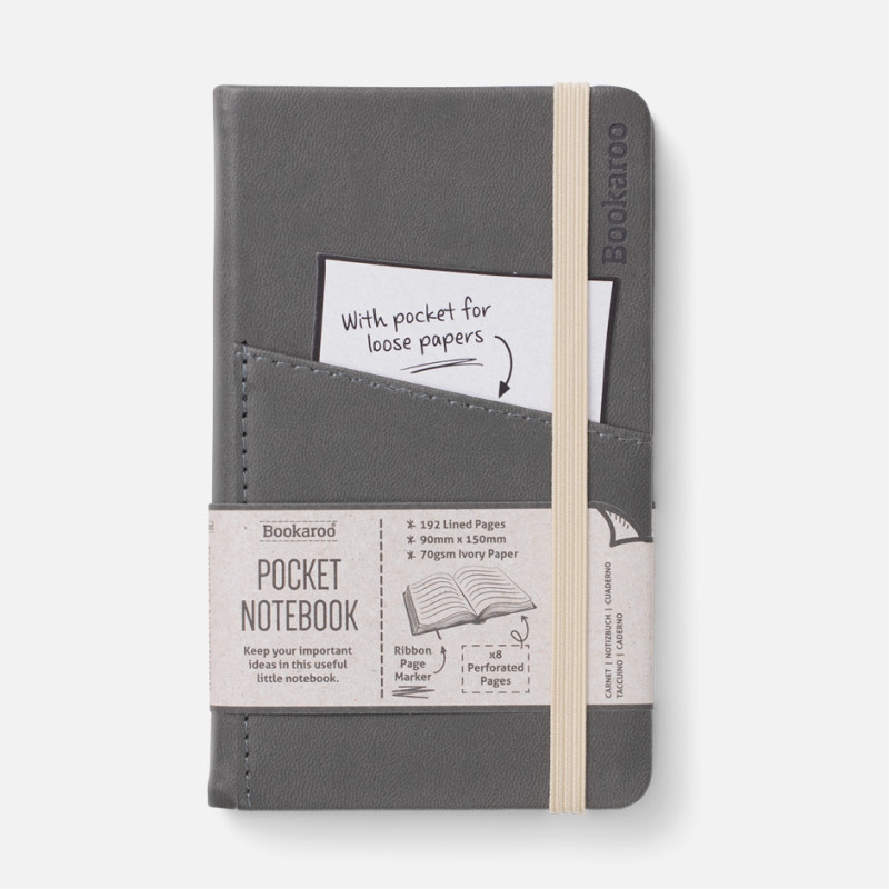 Bookaroo Pocket Notebook (A6) - CHARCOAL