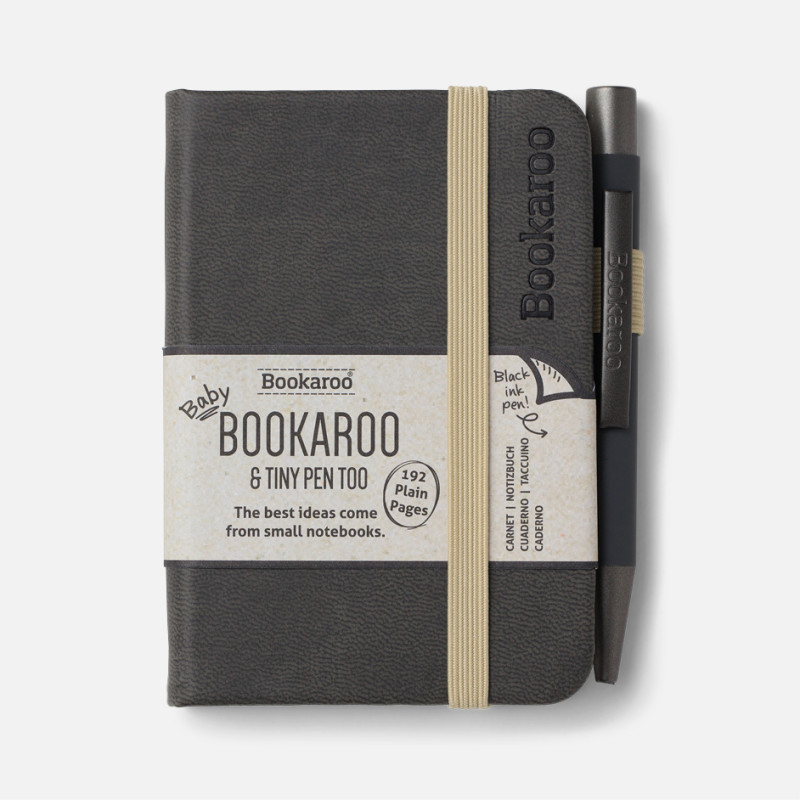 Bookaroo Baby Notebook & Pen (A7) - Charcoal
