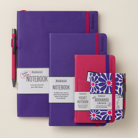 Bookaroo Baby Notebook & Pen (A7) - Pastels Charcoal Palm