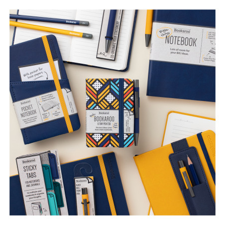 Bookaroo Baby Notebook & Pen (A7) - Pastels Charcoal Palm