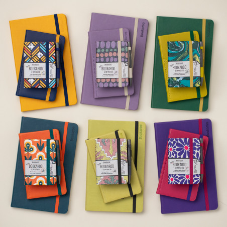 Bookaroo Baby Notebook & Pen (A7) - Pastels Charcoal Palm