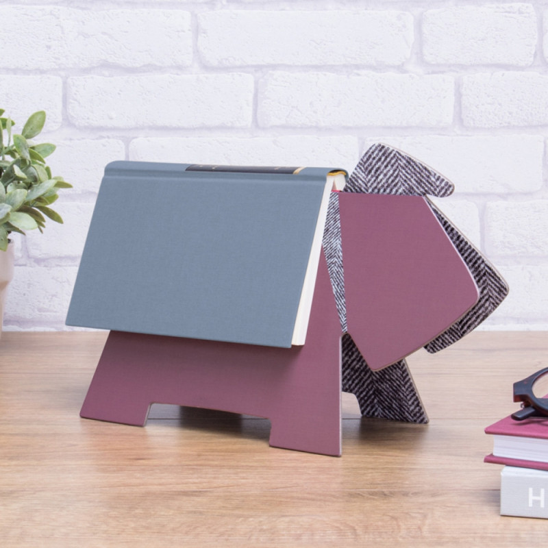 Stay Doggy Bookrest - Purple Herringbone