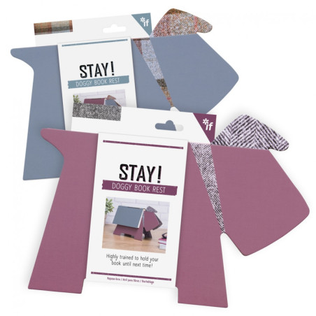 Stay Doggy Bookrest - Purple Herringbone