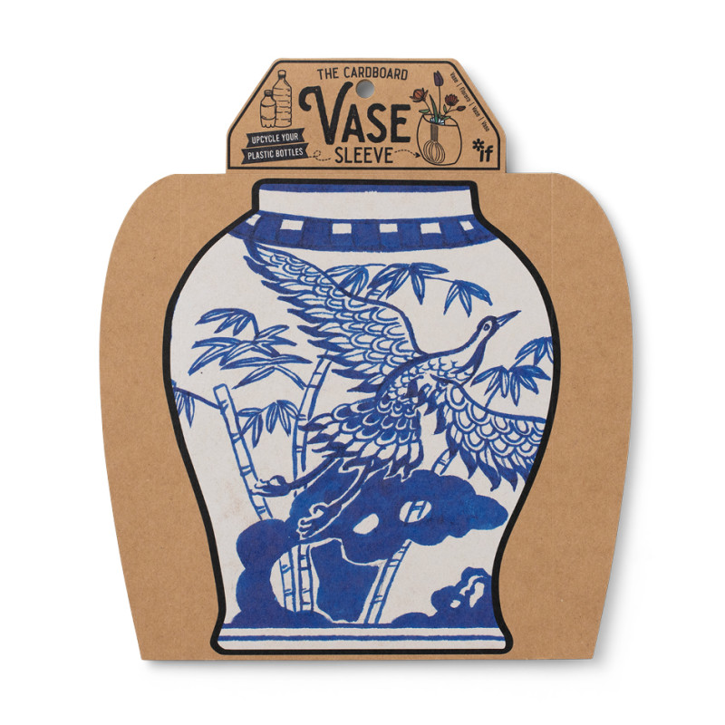 The Cardboard Vase Sleeve - Blue & White Oriental (set van 3)