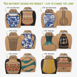 The Cardboard Vase Sleeve - Yellow Stripy (set van 3)