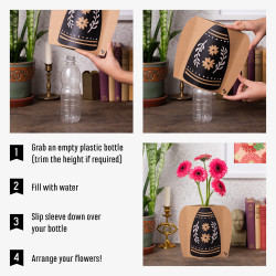 The Cardboard Vase Sleeve - Yellow Stripy (set van 3)