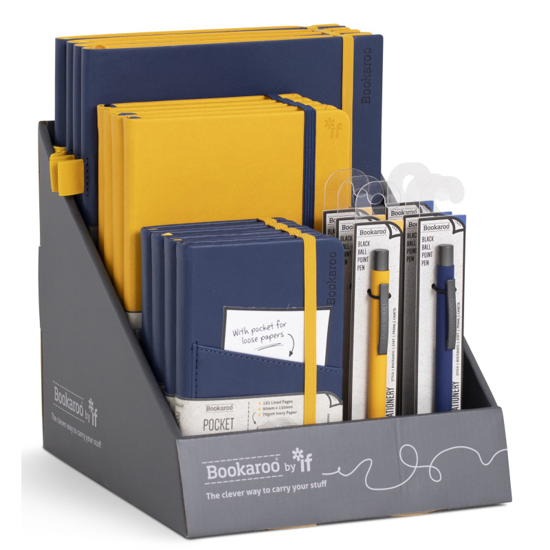 Display | Bookaroo Notebook & Pen - Navy & Yellow