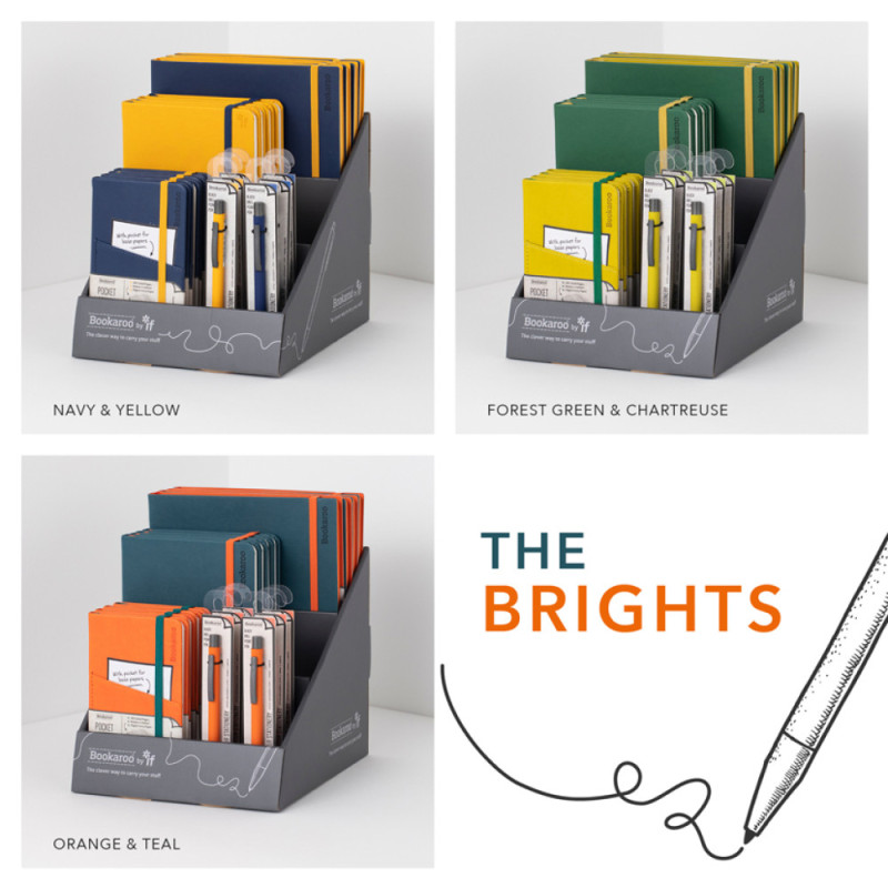 Display | Bookaroo Notebook & Pen - Forest Green & Chartreuse