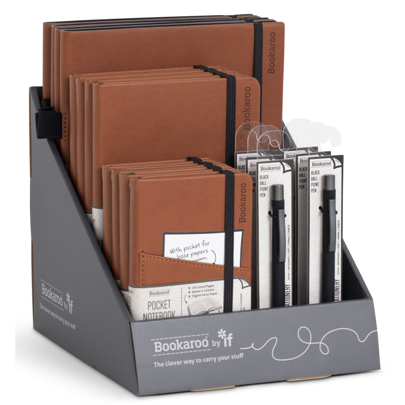 Display | Bookaroo Notebook & Pen - Brown