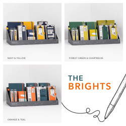 Display | Notebook, Pen & Accessories - Forest Green & Chartreuse